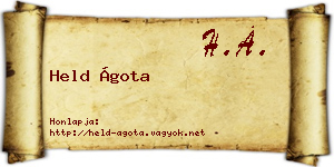 Held Ágota névjegykártya